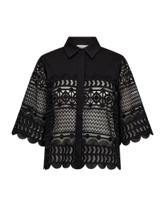 Cmvitra - shirt met veters in zwart