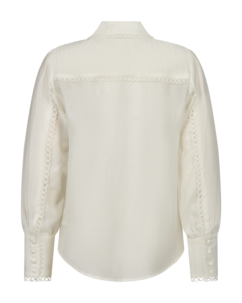 CMMOLLY - SHIRT WITH LACE DETAILS IN WHITE,OFF-WHITE