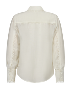 CMMOLLY - SHIRT WITH LACE DETAILS IN WHITE,OFF-WHITE