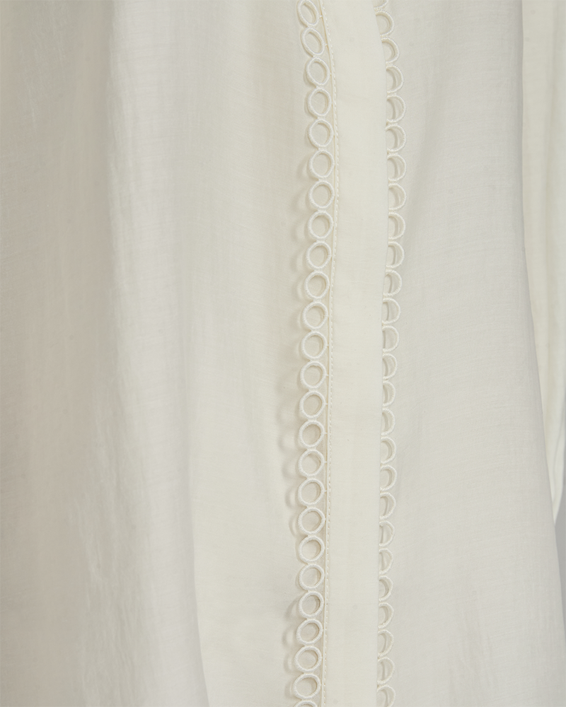 CMMOLLY - SHIRT WITH LACE DETAILS IN WHITE,OFF-WHITE