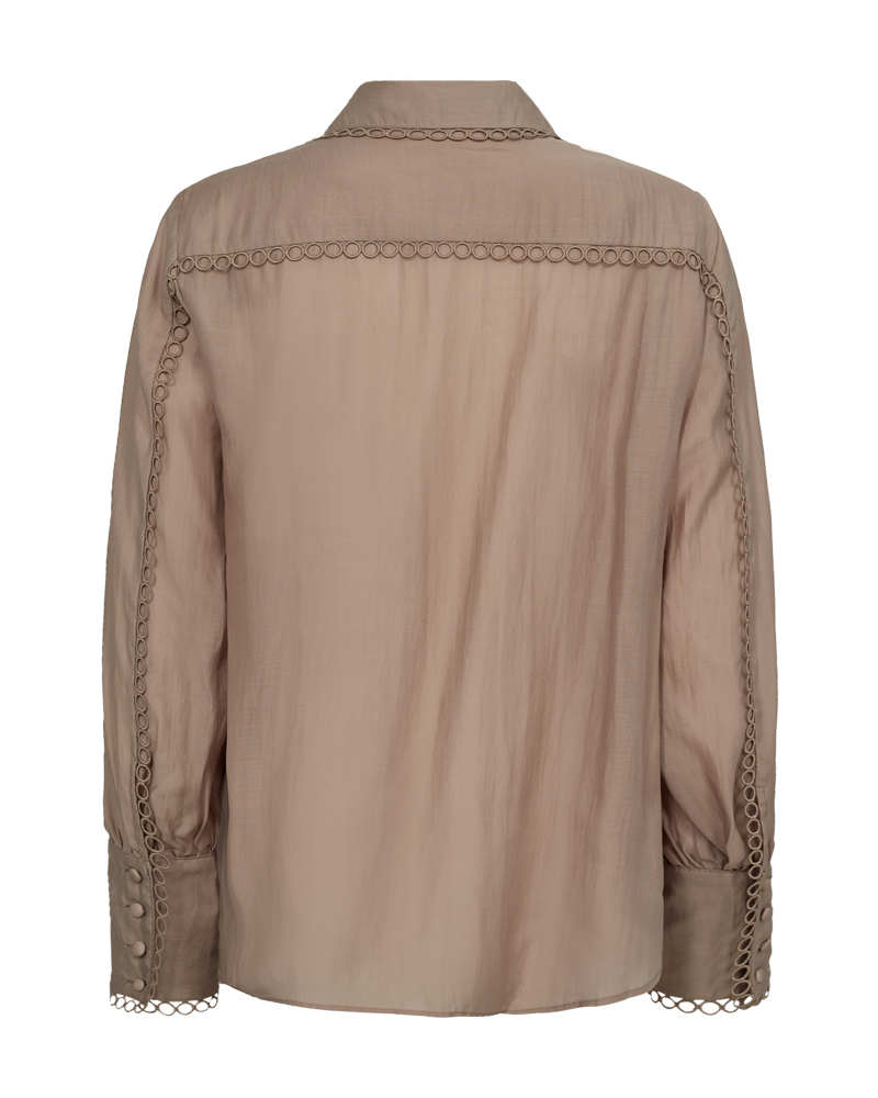 Cmmolly - shirt met kanten details in beige