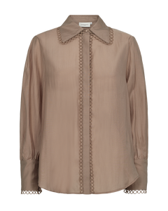 Cmmolly - shirt met kanten details in beige