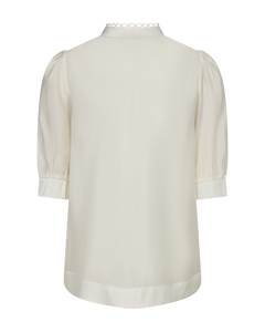Cmmolly - shirt met veters in wit, gebroken wit