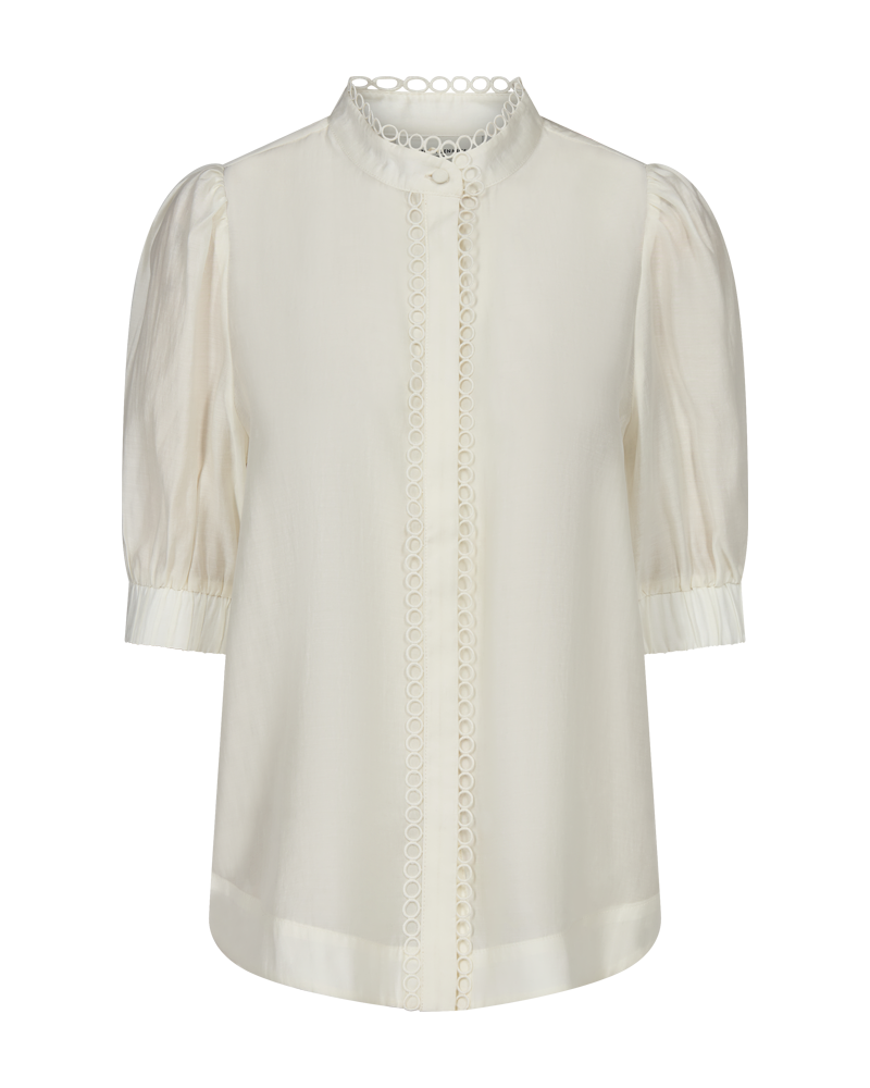 Cmmolly - shirt met veters in wit, gebroken wit