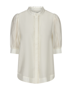 Cmmolly - shirt met veters in wit, gebroken wit