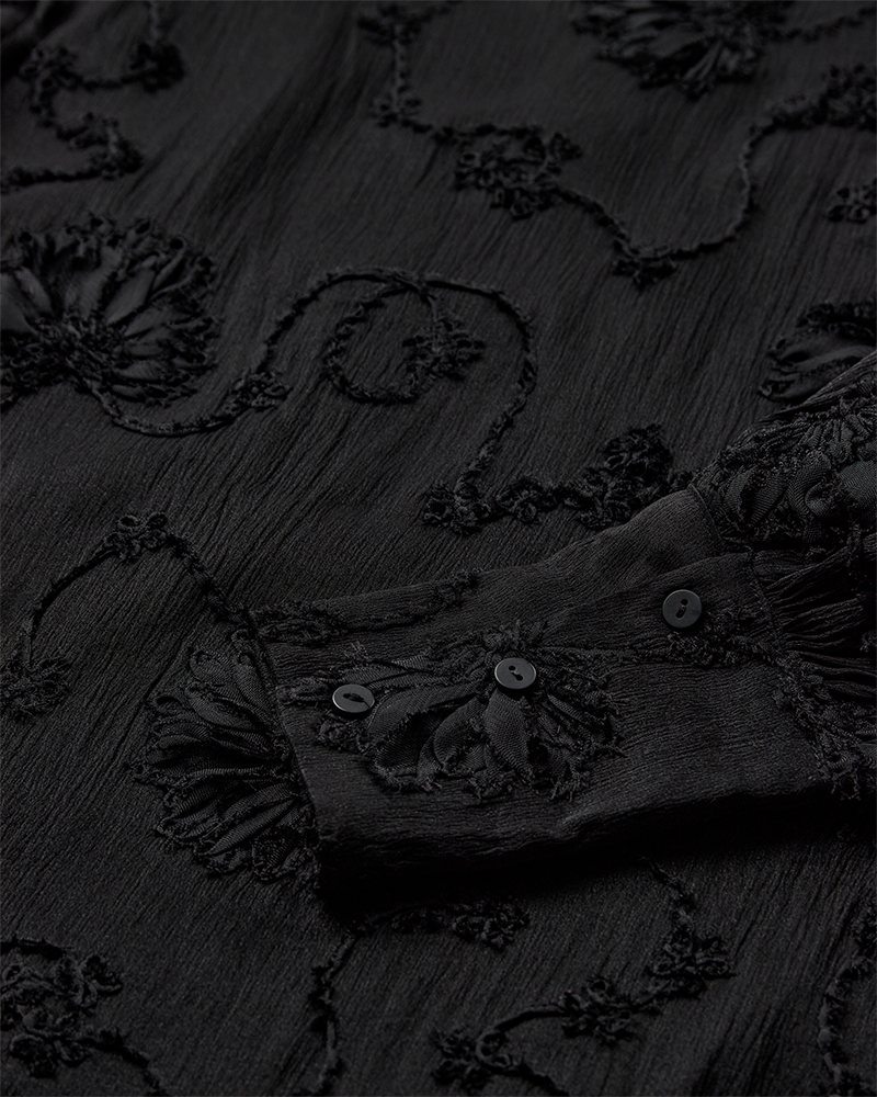 CMMILDE - EMBROIDERED SHIRT IN BLACK
