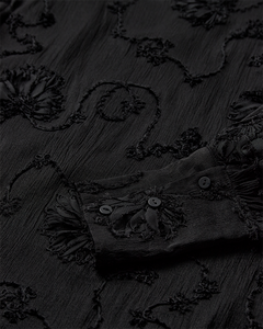 CMMILDE - EMBROIDERED SHIRT IN BLACK