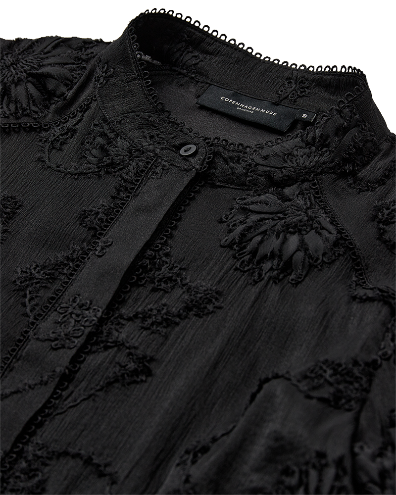 CMMILDE - EMBROIDERED SHIRT IN BLACK