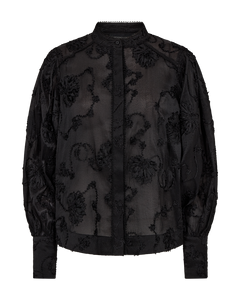 CMMILDE - EMBROIDERED SHIRT IN BLACK
