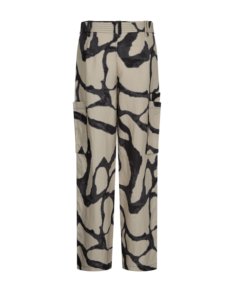 Cmnatu - broek met afdrukken in beige en zwart