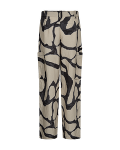 Cmnatu - broek met afdrukken in beige en zwart