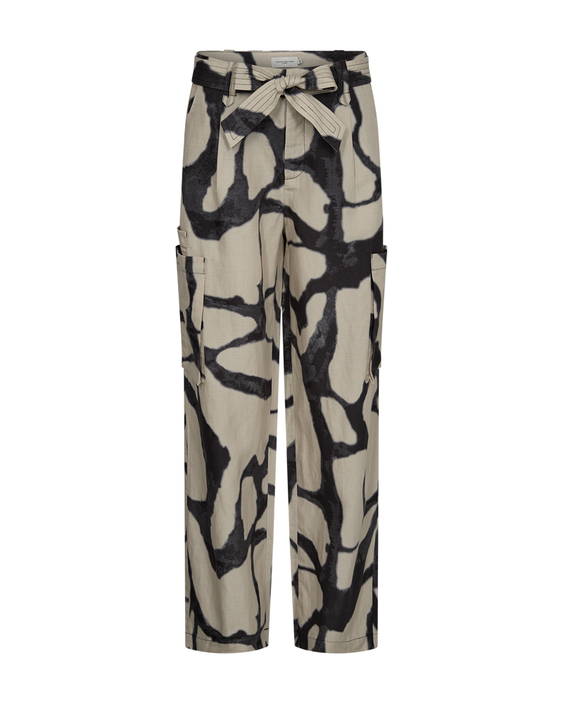 Cmnatu - broek met afdrukken in beige en zwart