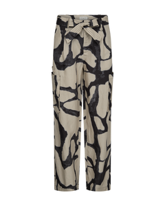 Cmnatu - broek met afdrukken in beige en zwart