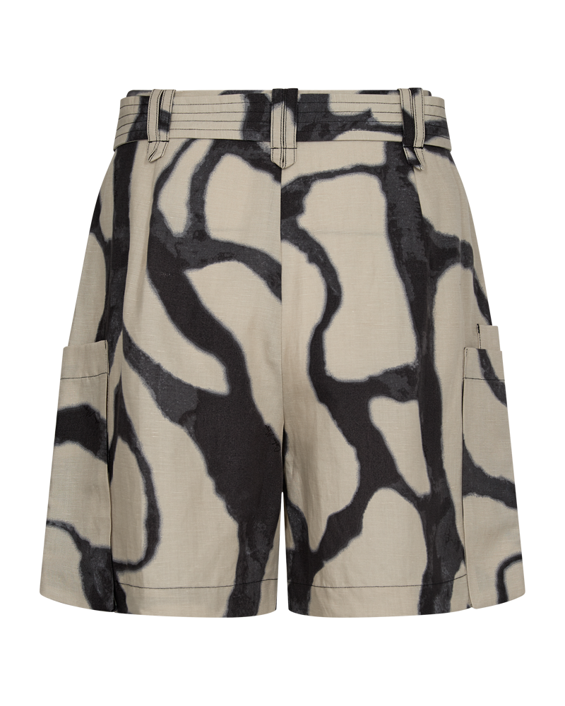 CMNATU - Hoog getailleerde shorts in beige en zwart