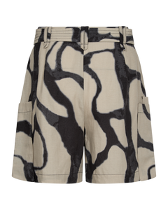 CMNATU - Hoog getailleerde shorts in beige en zwart