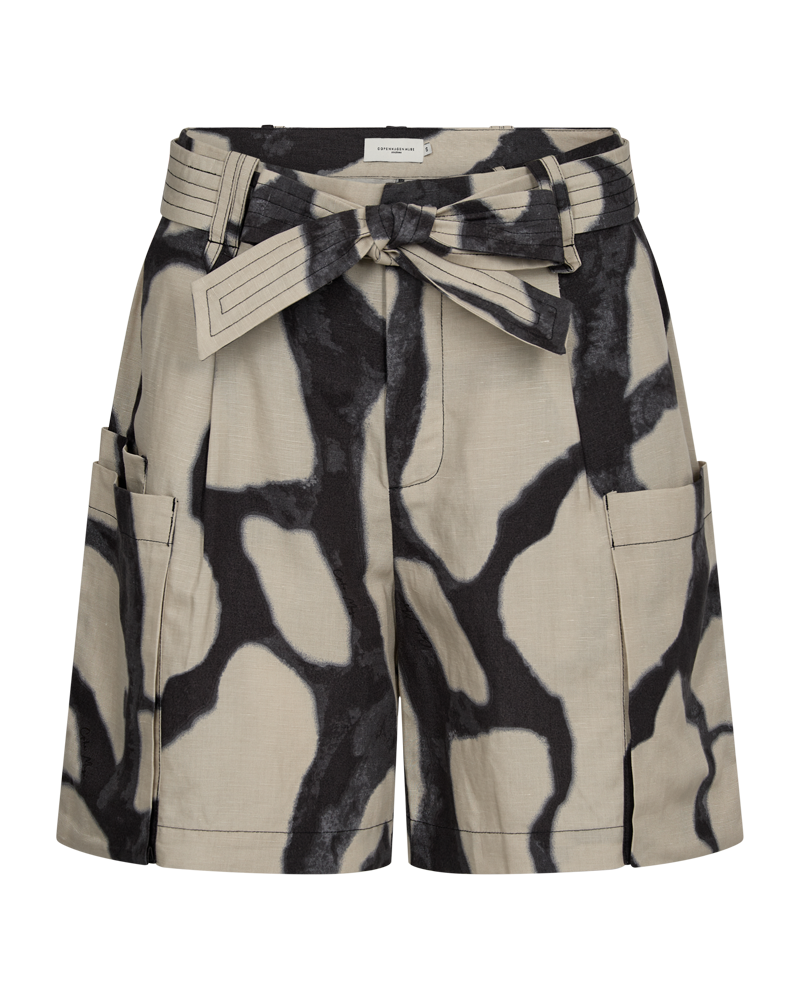 CMNATU - Hoog getailleerde shorts in beige en zwart