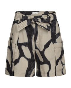 CMNATU - Hoog getailleerde shorts in beige en zwart