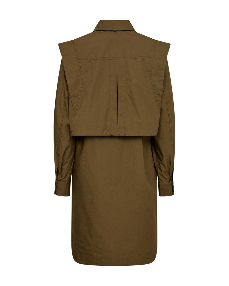 CMDINA - LONG SHIRT WITH DRAWSTRING IN KHAKI GREEN