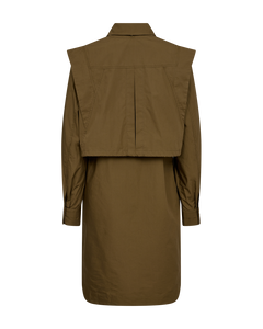 CMDINA - LONG SHIRT WITH DRAWSTRING IN KHAKI GREEN