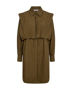 CMDINA - LONG SHIRT WITH DRAWSTRING IN KHAKI GREEN