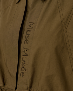 CMDINA - LONG SHIRT WITH DRAWSTRING IN KHAKI GREEN