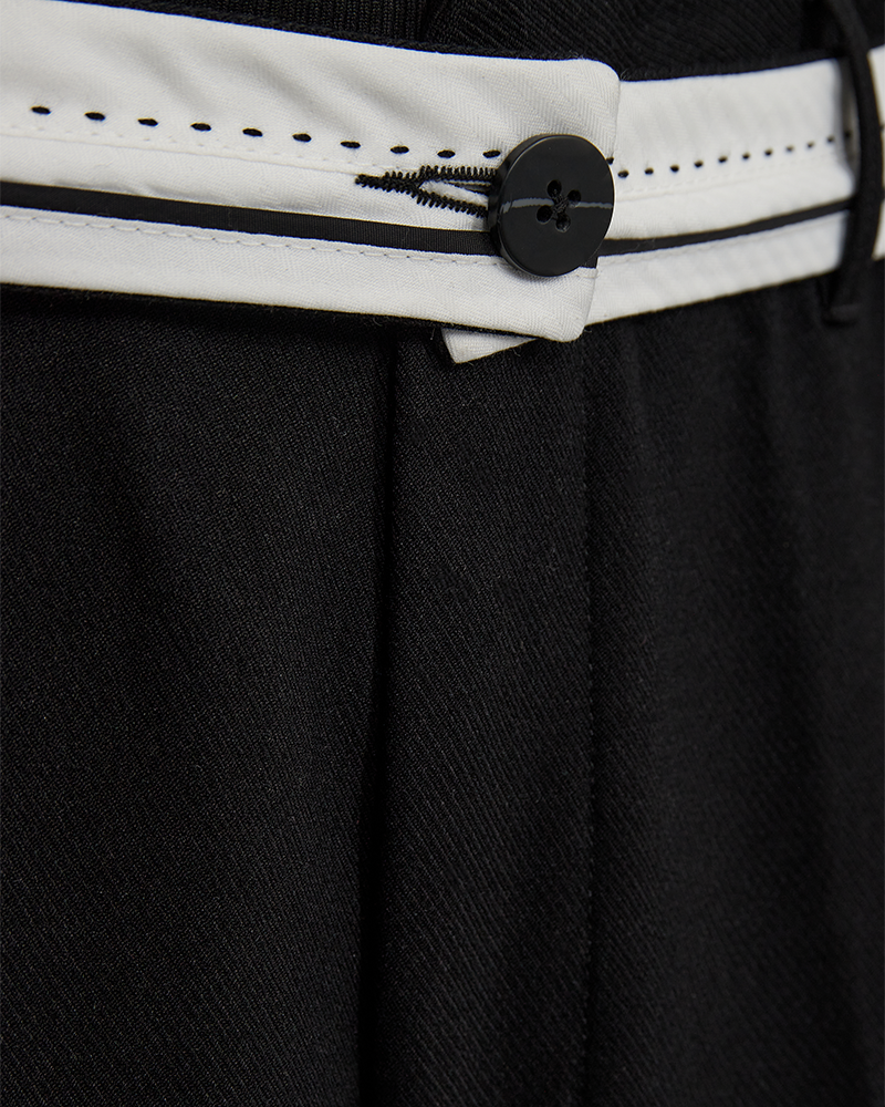 CMTailor - Lage taille broek met een riem in zwart