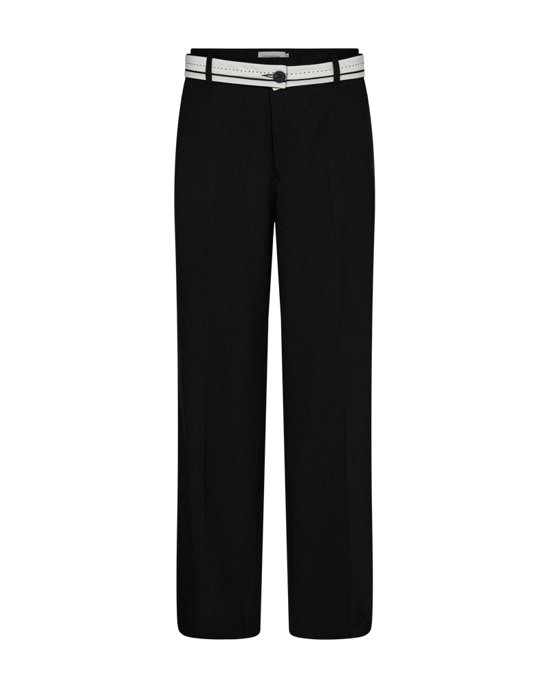 CMTailor - Lage taille broek met een riem in zwart