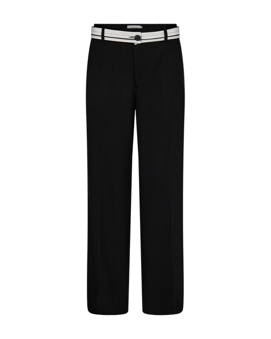 CMTailor - Lage taille broek met een riem in zwart