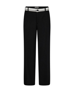 CMTailor - Lage taille broek met een riem in zwart