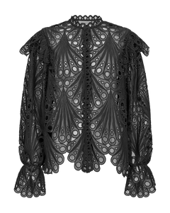 Cmmoonlight - blouse met veters in zwart