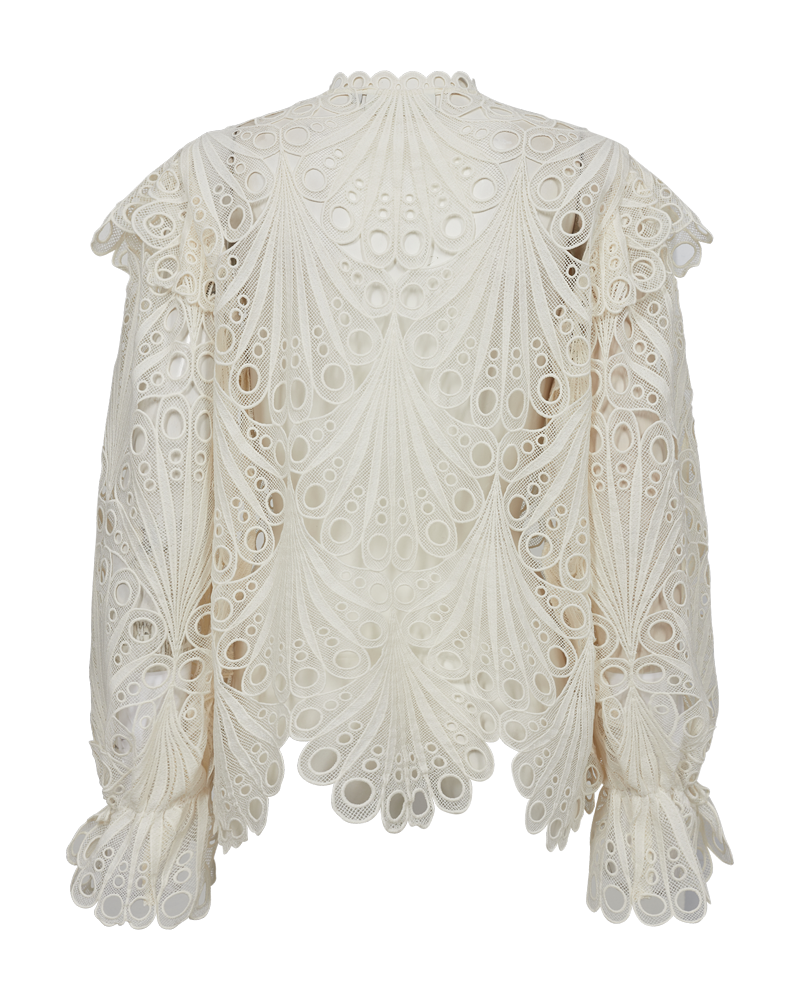 Cmmoonlight - Blouse met veters in wit, gebroken wit