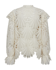 Cmmoonlight - Blouse met veters in wit, gebroken wit