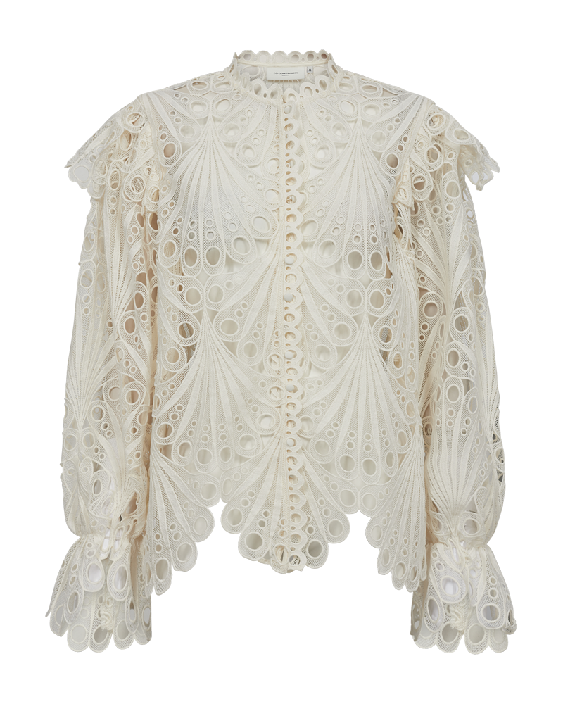Cmmoonlight - Blouse met veters in wit, gebroken wit