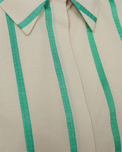 CMKERMI - STRIPED SHIRT IN BEIGE AND GREEN