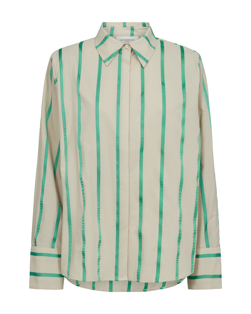 CMKERMI - STRIPED SHIRT IN BEIGE AND GREEN