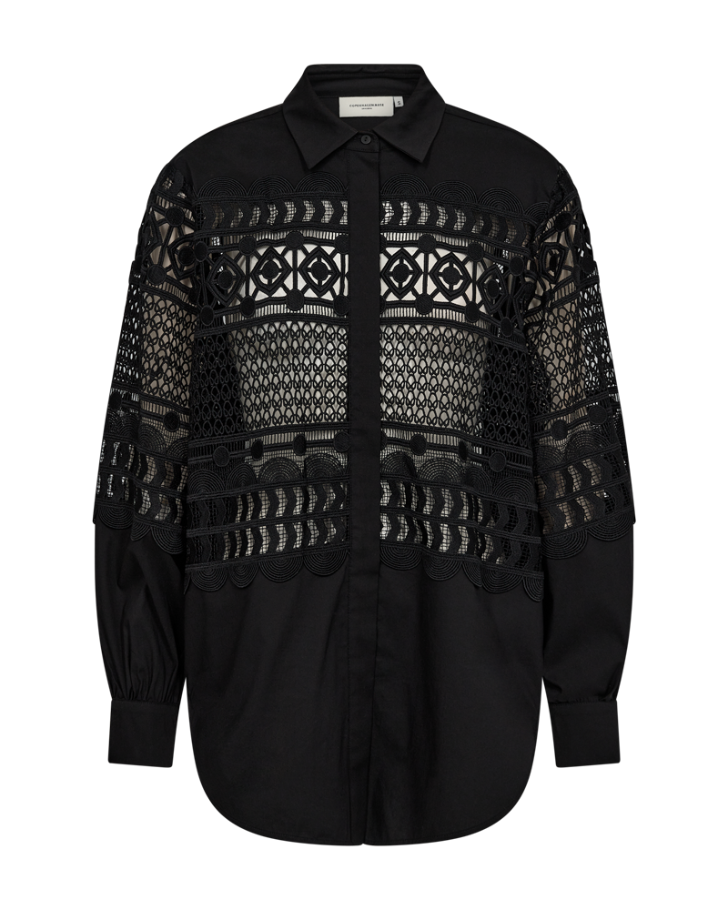 CMVITRA - LONG SHIRT WITH LACES IN BLACK