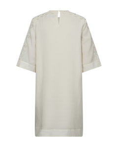 CMMOLLY - DRESS WITH LACES IN WHITE,OFF-WHITE