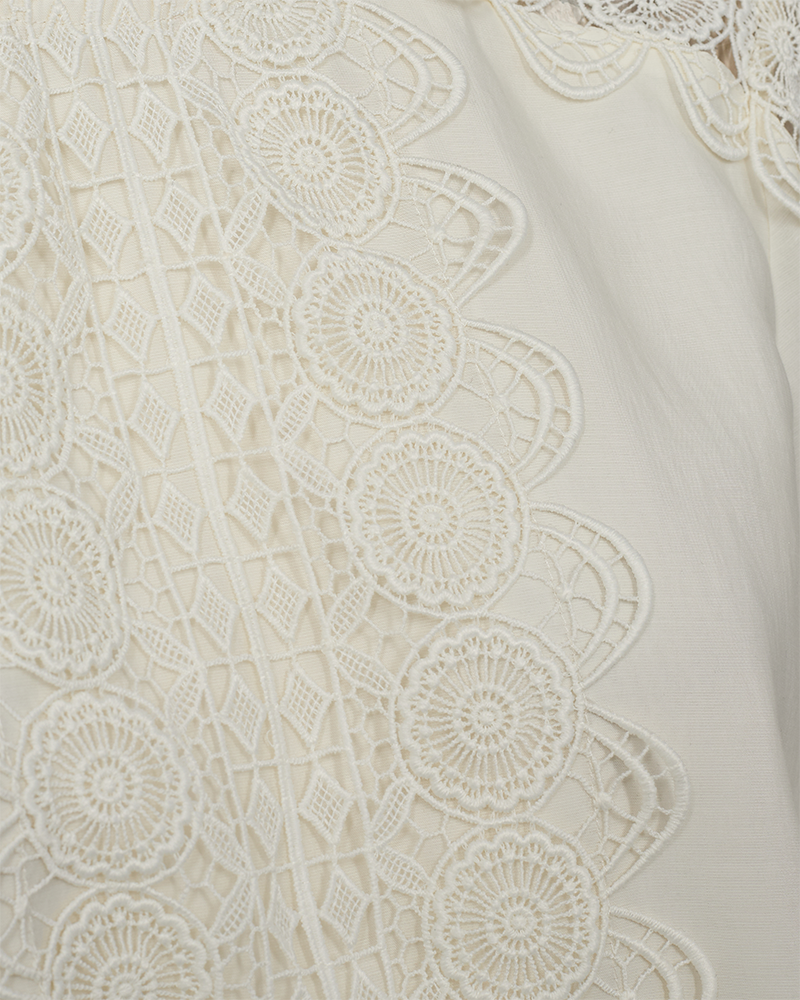 CMMOLLY - DRESS WITH LACES IN WHITE,OFF-WHITE