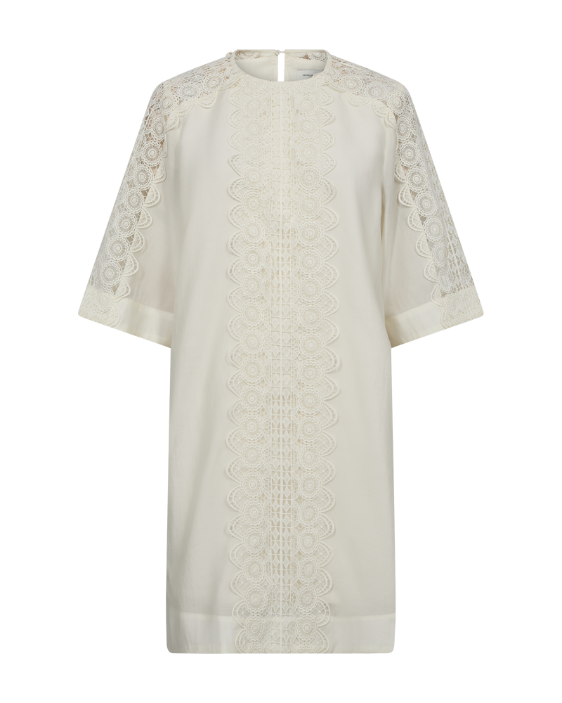 CMMOLLY - DRESS WITH LACES IN WHITE,OFF-WHITE
