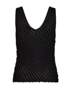 CMNATACHA - TOP WITH TEXTURE IN BLACK