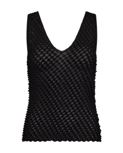 CMNATACHA - TOP WITH TEXTURE IN BLACK