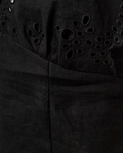 Cmnatuli - Linnen blouse in zwart