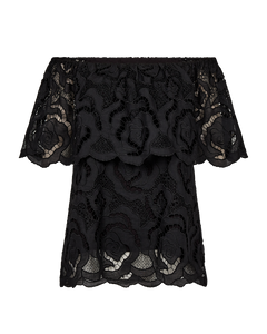 CMROTRA - OFF-SHOULDER TOP WITH LACES IN BLACK