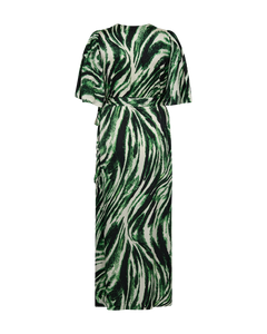 Cmsabina - Wikkeljurk in beige en groen, gebroken wit