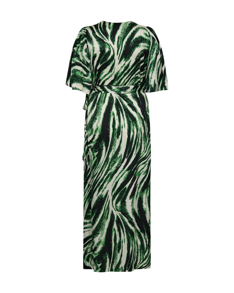 Cmsabina - Wikkeljurk in beige en groen, gebroken wit