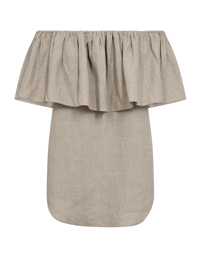 Cmnatuli - off -shoulder blouse in beige