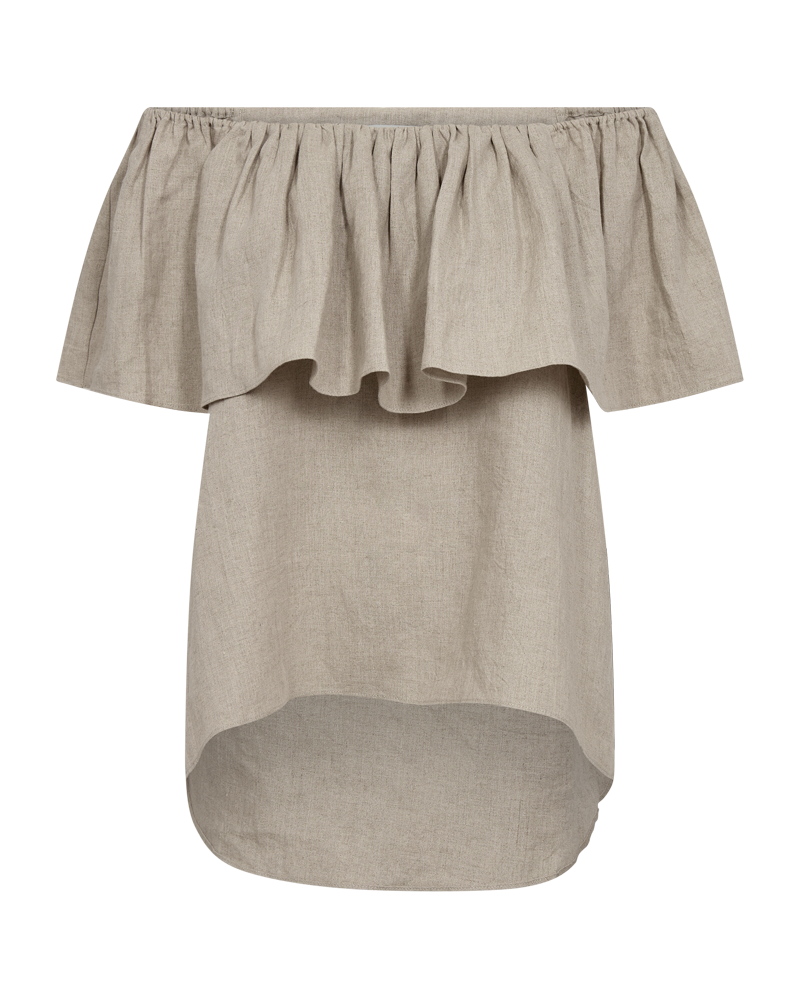 Cmnatuli - off -shoulder blouse in beige