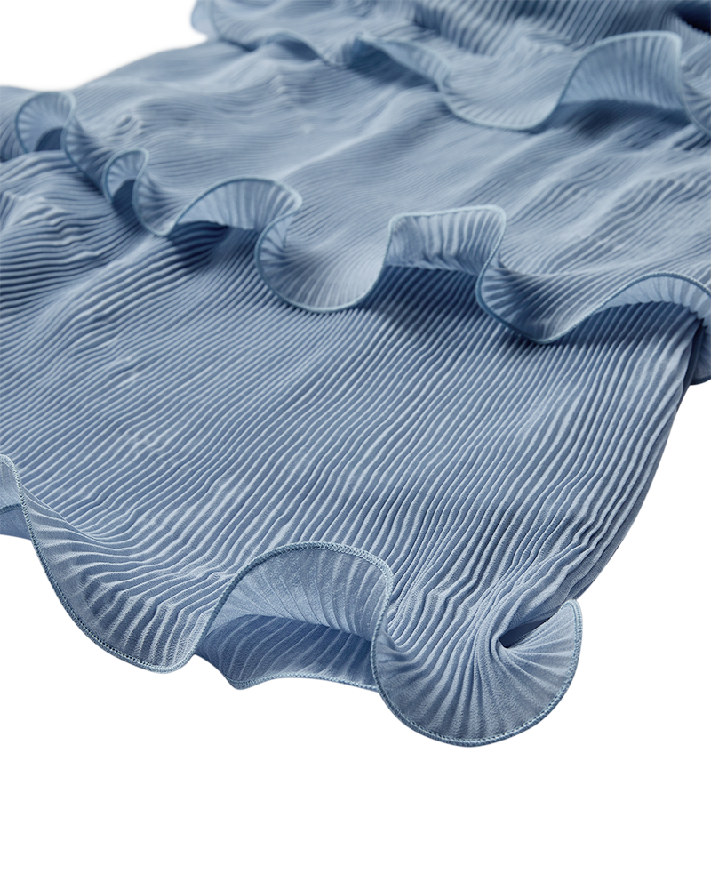 Cmkira - geplooide jurk in blauw