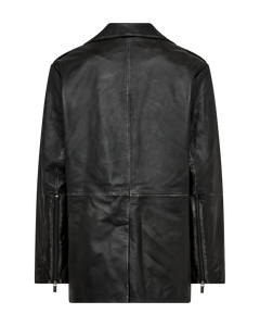 CMQUEEN - LEATHERBLAZER IN GREY AND BLACK