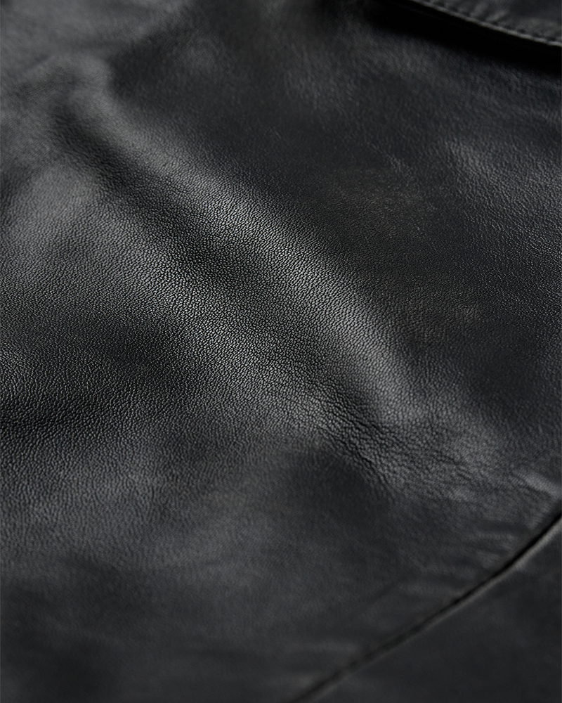 CMQUEEN - LEATHERBLAZER IN BLACK AND BROWN